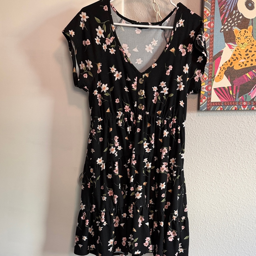 Derek Heart Black Floral Mini Dress